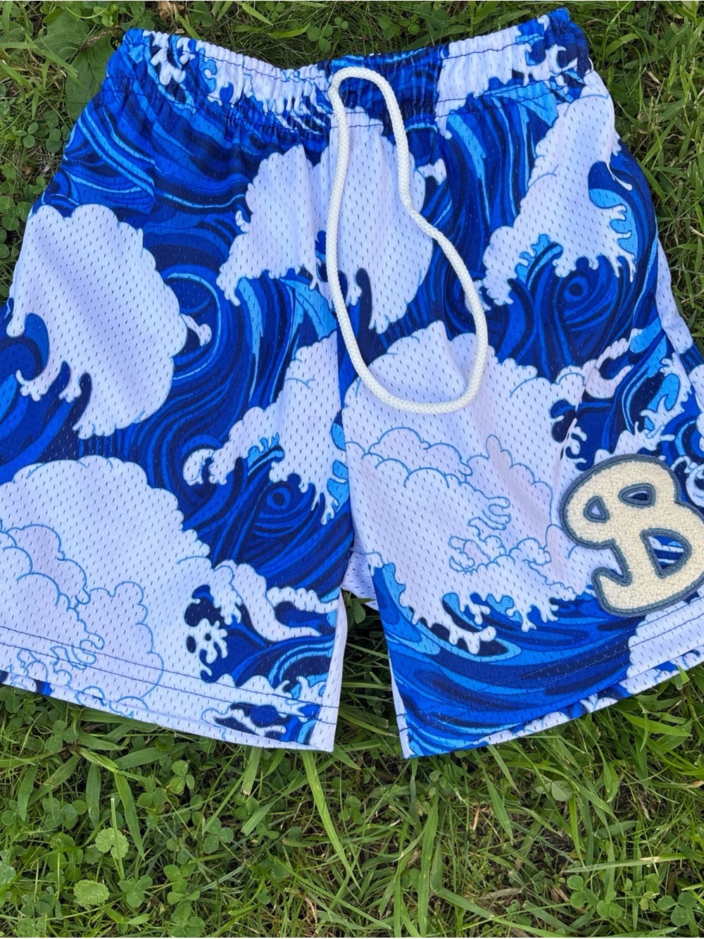 Kids Blue Bucketsquad Wave Vacation Shorts with Drawstring